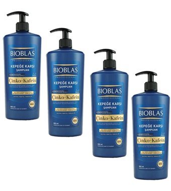 Bioblas Professional Kepek Karşıtı Düz Saçlar İçin Sülfatsız Keratin Çinko-Kafein Parabensiz Şampuan 4x900 ml