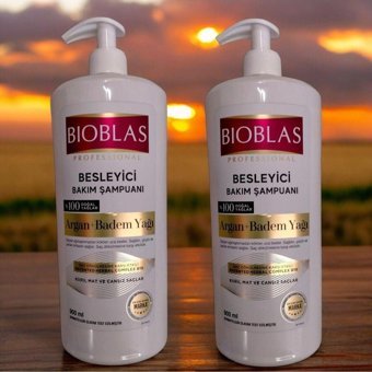 Bioblas Professional Saç Dökülmesine Karşı Tüm Saçlar İçin Tuzsuz Sülfatsız Keratin Argan Yağı-Badem Yağı Parabensiz Şampuan 2x900 ml