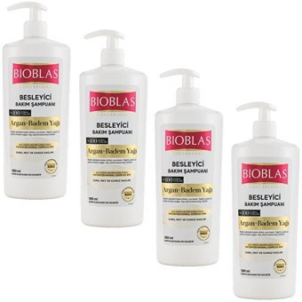 Bioblas Professional Saç Dökülmesine Karşı Kuru Ve Düz Saçlar İçin Sülfatsız Keratin Argan Yağı-Badem Yağı Parabensiz Şampuan 4x900 ml