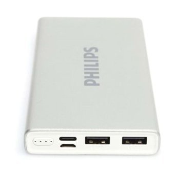 Philips Dlp1510cb-51-sl 10000 mAh Hızlı Şarj Işıklı Type C Çoklu Bağlantı Powerbank Beyaz