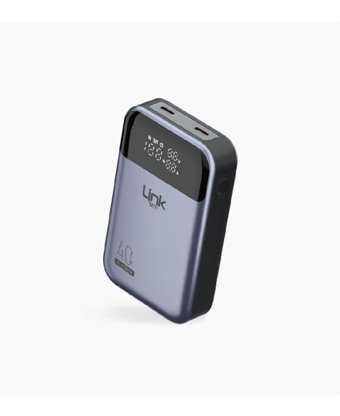 Link MP12 Premium 10000 mAh Hızlı Şarj Dijital Göstergeli USB Tip-C Çoklu Bağlantı Powerbank Gri