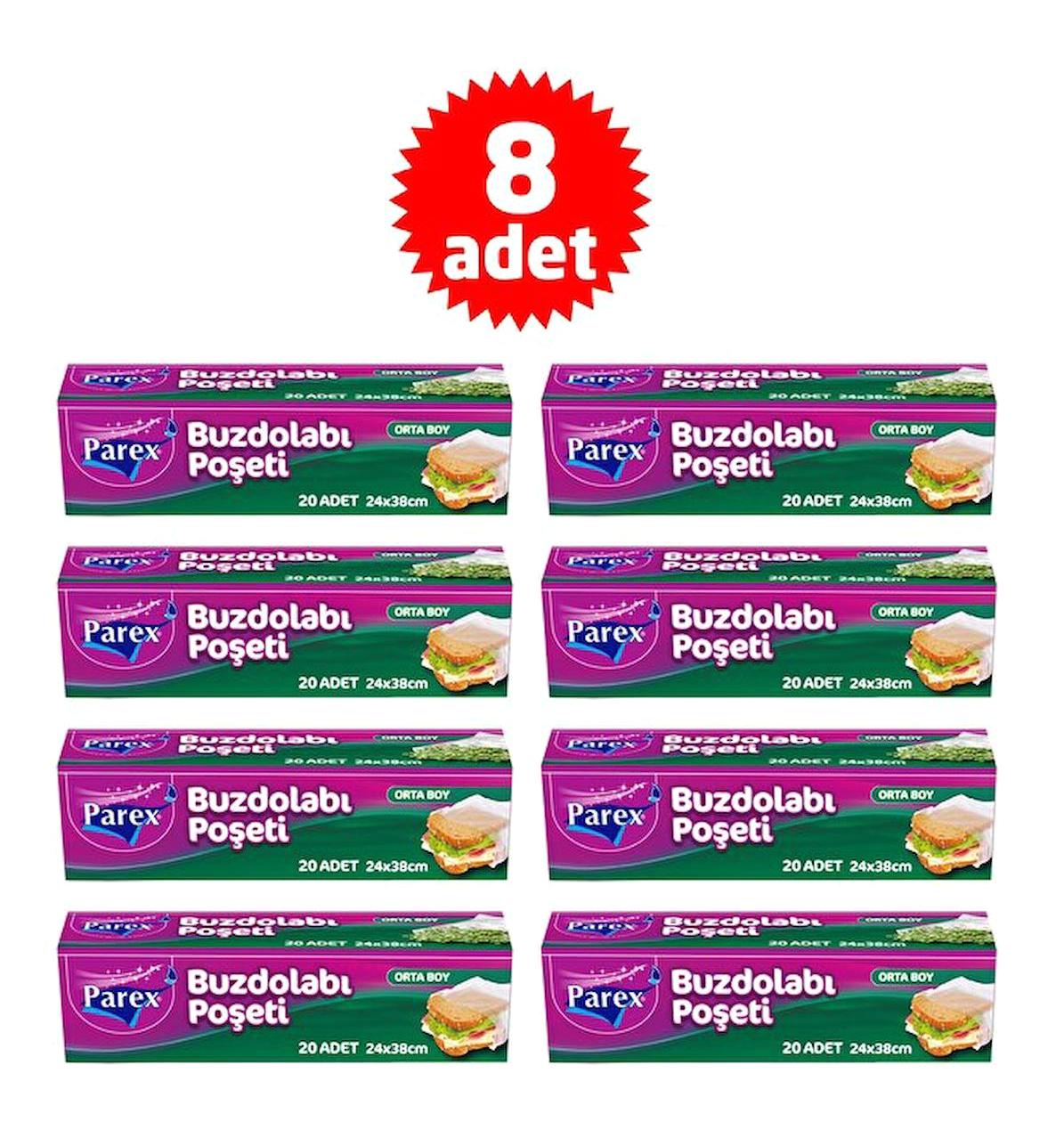 Parex Orta Boy Buzdolabı Poşeti 8x20 Adet