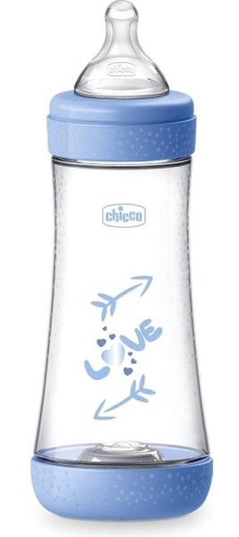 Chicco Perfect5 Love Polipropilen Gaz Yapmayan 0-4 Ay Desenli Mavi Biberon 300 ml