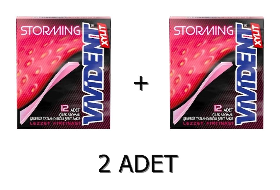 Vivident Storming Çilekli Sakız 18x2 Adet