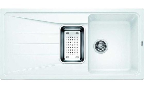 Blanco Sona 6S Damlalıklı Tezgah Üstü 1.5 Gözlü Dikdörtgen Sol Granit Beyaz Eviye