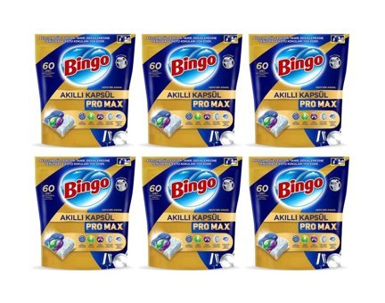 Bingo Akıllı Kapsül Pro Max Tablet Bulaşık Makinesi Deterjanı 6x60 Adet