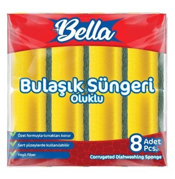Banat Bella Oluklu 8'li Bulaşık Süngeri