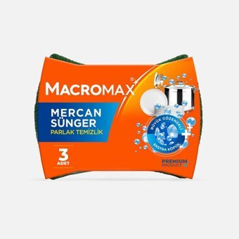 Macromax Parlak Temizlik 3'lü Bulaşık Süngeri