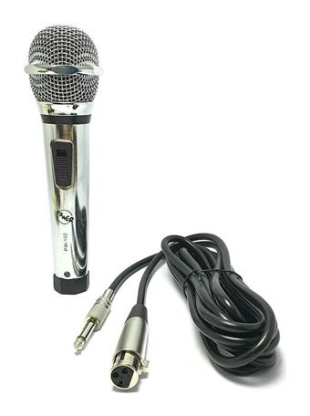 Pawer Pw-102 Profesyonel Dinamik XLR Kablolu El Mikrofonu Gümüş