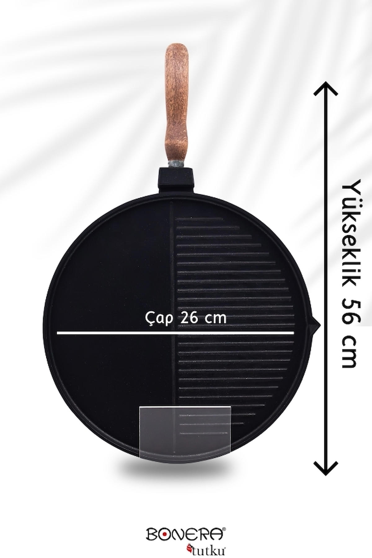 Bonera İndüksiyonlu Döküm 28 cm Grill Tava