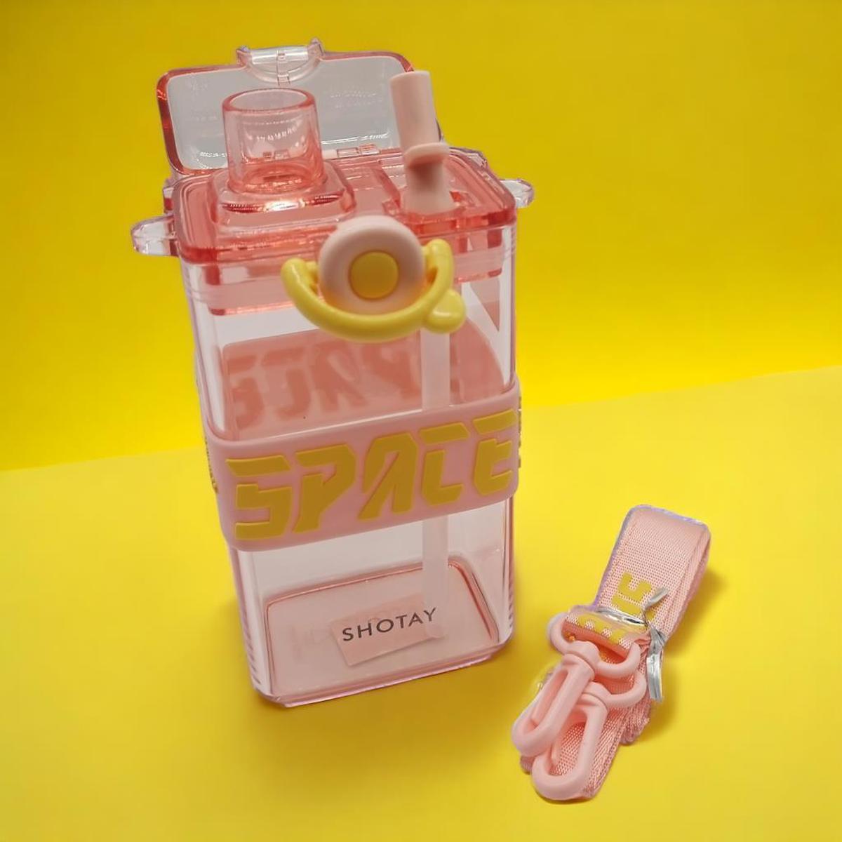 Shotay Space Pembe Tritan Okul Çocuk Matara 500 ml