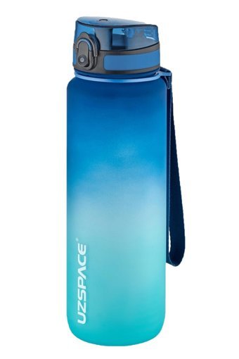 Uzspace Softtouch Turuncu-Pembe Tritan Spor Motivasyonlu Matara 800 ml