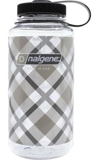 Nalgene Wide Mouth Beige Plaid Siyah Plastik Matara 1 lt
