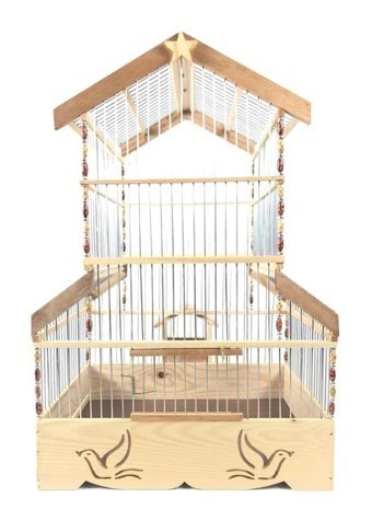 Naturbird Norveç Çatılı Altıgen Metal Kanarya Kafesi Kahverengi