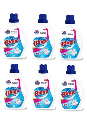 Bingo Amber Çiçeği Renkli ve Beyazlar İçin 40 Yıkama Sıvı Deterjan 6x2.6 lt