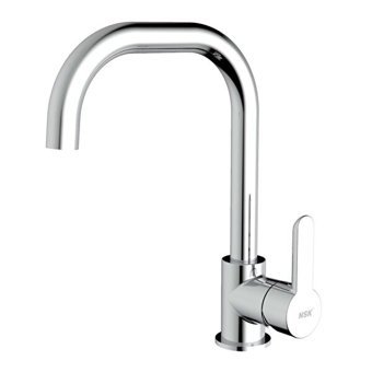 NSK Legna Plus N2067802 Aplike Çift Girişli Aç Kapa Eviye Bataryası Gümüş