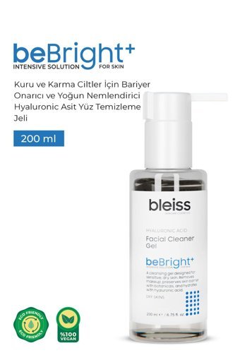 Bleiss Alkolsüz Kuru ve Karma Ciltler Su Bazlı Yüz Temizleme Jeli 200 ml
