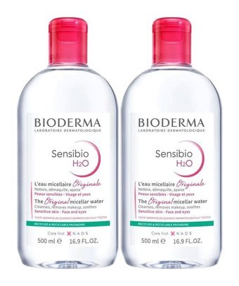Bioderma Sensibio H2O Alkolsüz Tüm Ciltler Su Bazlı Yüz ve Makyaj Temizleme Suyu 2x500 ml