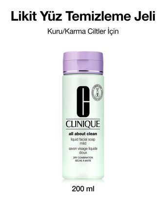 Clinique All About Alkolsüz Kuru ve Karma Ciltler Su Bazlı Yüz Temizleme Jeli 200 ml