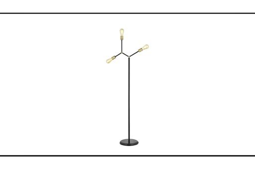 Rsylight Akrobatik Mafsallı Eskitme 3'lü Metal Ayaklı Konik Lambader 185 cm Siyah