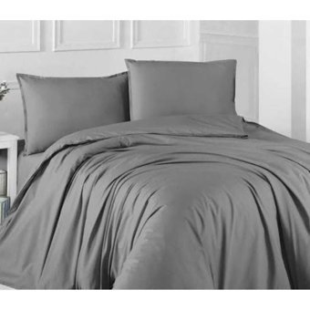 Sedali Home Pamuk 4 Mevsim 200x230 cm Çarşaflı Düz Çift Kişilik Nevresim Takımı Gri