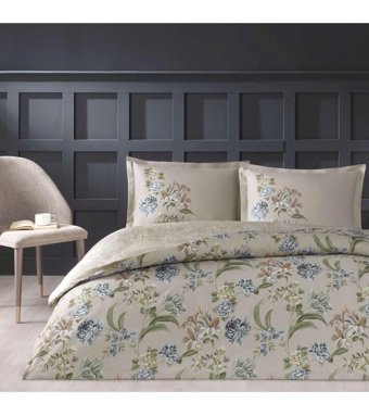 Taç Elodie Pamuk 4 Mevsim 200x220 cm Çarşaflı Baskılı Çift Kişilik Nevresim Takımı Çok Renkli