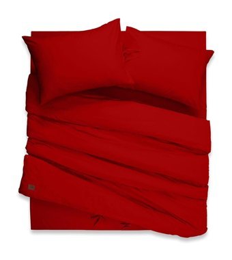 Sabia Pamuk 4 Mevsim 160x200 cm Çarşaflı Düz Çift Kişilik Nevresim Takımı Kırmızı