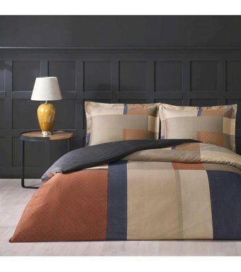 Taç Evander Pamuk 4 Mevsim 200x220 cm Çarşaflı Çizgili Çift Kişilik Nevresim Takımı Çok Renkli