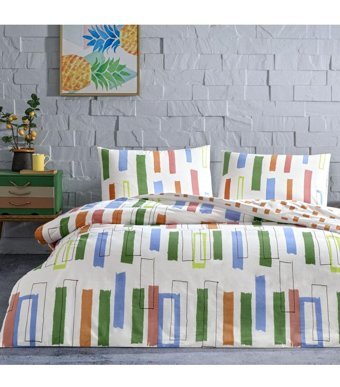 Taç Legrand Pamuk 4 Mevsim 200x220 cm Çarşaflı Baskılı Çift Kişilik Nevresim Takımı Çok Renkli