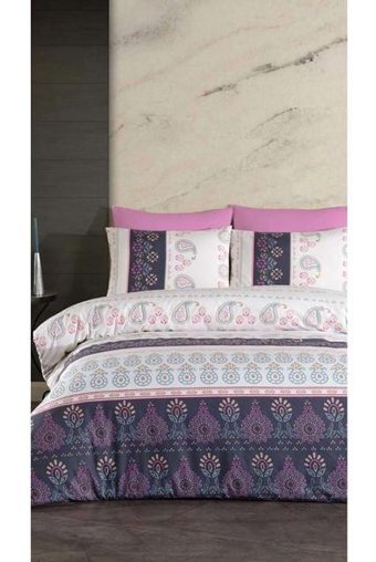Jolly Home Sima Pamuk 4 Mevsim 200x220 cm Çarşaflı Baskılı Çift Kişilik Nevresim Takımı Çok Renkli