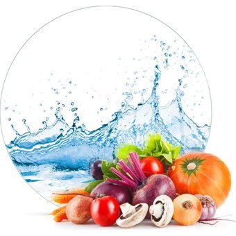 Decovetro Splash Desenli Cam Orta Mavi Kesme Tahtası