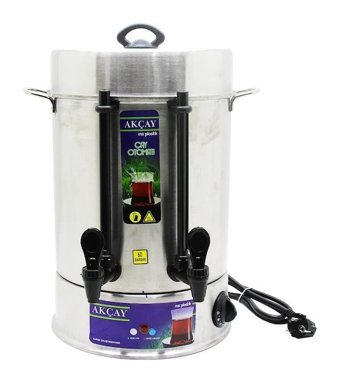 Akçay ZHT5074 Çelik Tek Demlikli Çift Musluklu Çelik Elektrikli Semaver Inox
