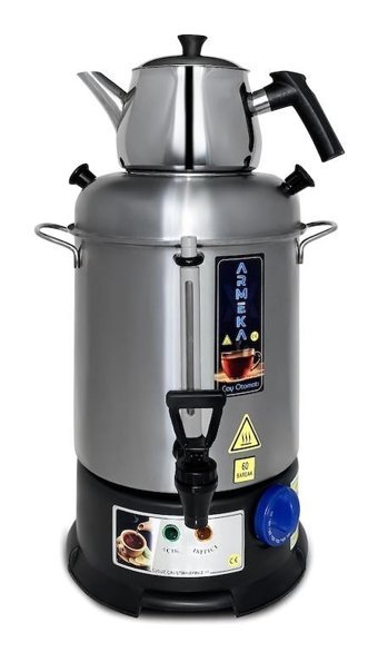 Armeka Elegance 1500 W 6 lt Paslanmaz Çelik Tek Demlikli Tek Musluklu Paslanmaz Çelik Elektrikli Semaver Inox