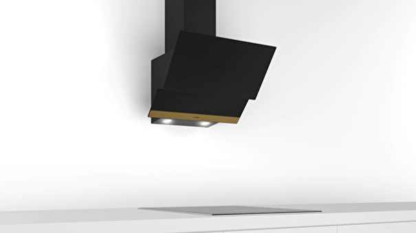 Bosch DWK65AJ91R 593 m³ Emiş Gücü 60 cm Cam Bacalı Duvar Tipi Davlumbaz Siyah