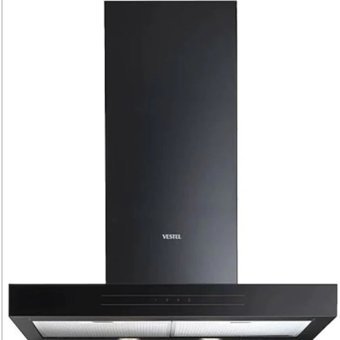 Vestel ADB-6307 Paslanmaz Çelik Bacalı Duvar Tipi Davlumbaz Siyah
