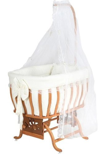 Bebetti Fiyonklu Mdf 13 kg Dikdörtgen Yataklı Sallanan Beşik Meşe