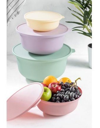 Karaca Forbs Yuvarlak Plastik Saklama Kabı 8x1 lt-2 lt-4 lt-7.5 lt