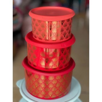 Tupperware Parıltı Set Yuvarlak Plastik Saklama Kabı 3x950 ml-1.4 lt-2.1 lt