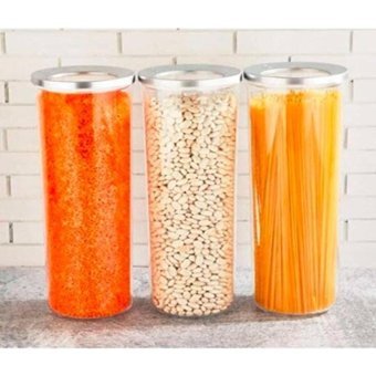 Vip Ahmet Krom Kapak Silindir Plastik Saklama Kabı 6x1.75 lt