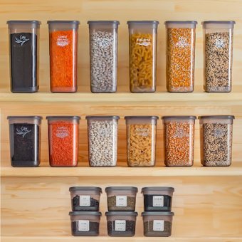 Porsima Set Kare Plastik Saklama Kabı 4x600 ml-4x1.3 lt-4x1.9 lt