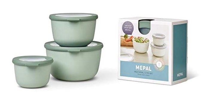 Mepal Set Yuvarlak Plastik Saklama Kabı 6x350 ml-750 ml-1.25 lt