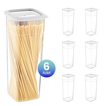 Smartware Skali Kare Plastik Saklama Kabı 6x2.14 lt