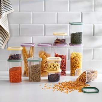Schafer Asorti Kare Plastik Saklama Kabı 4x550 ml-4x1.2 lt-4x1.75 lt