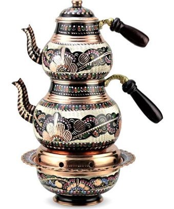 Sonay Bakırcılık Ocaklı Bakır Çaydanlık Çok Renkli
