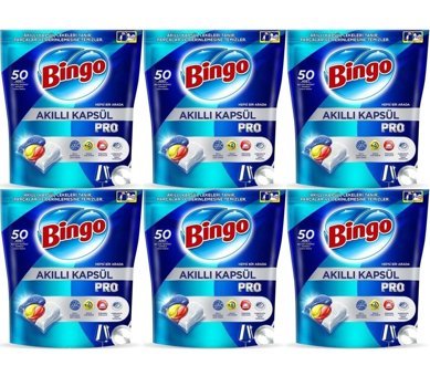 Bingo Akıllı Kapsül Pro Limon Tablet Bulaşık Makinesi Deterjanı 6x50 Adet