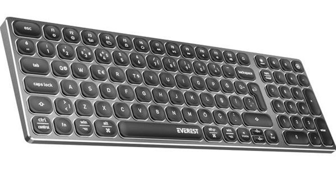 Everest KB-BT98 Türkçe Q RGB 100 Tuşlu Kablosuz Beyaz Klavye