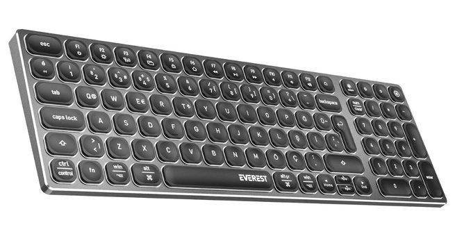Everest KB-BT98 Türkçe Q RGB 100 Tuşlu Kablosuz Beyaz Klavye