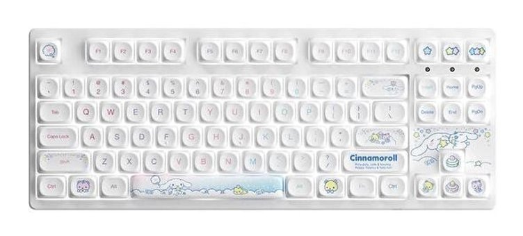 Akko Cinnamoroll Star 3087 V3 İngilizce Q RGB 87 Tuşlu Brown Switch Kablolu Beyaz Mekanik Gaming Klavye