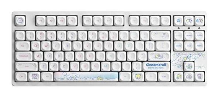 Akko Cinnamoroll Star 3087 V3 İngilizce Q RGB 87 Tuşlu Brown Switch Kablolu Beyaz Mekanik Gaming Klavye
