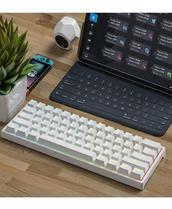 Coverzone K620 Q RGB 61 Tuşlu Mavi Switch Kablolu Beyaz Mekanik Gaming Klavye